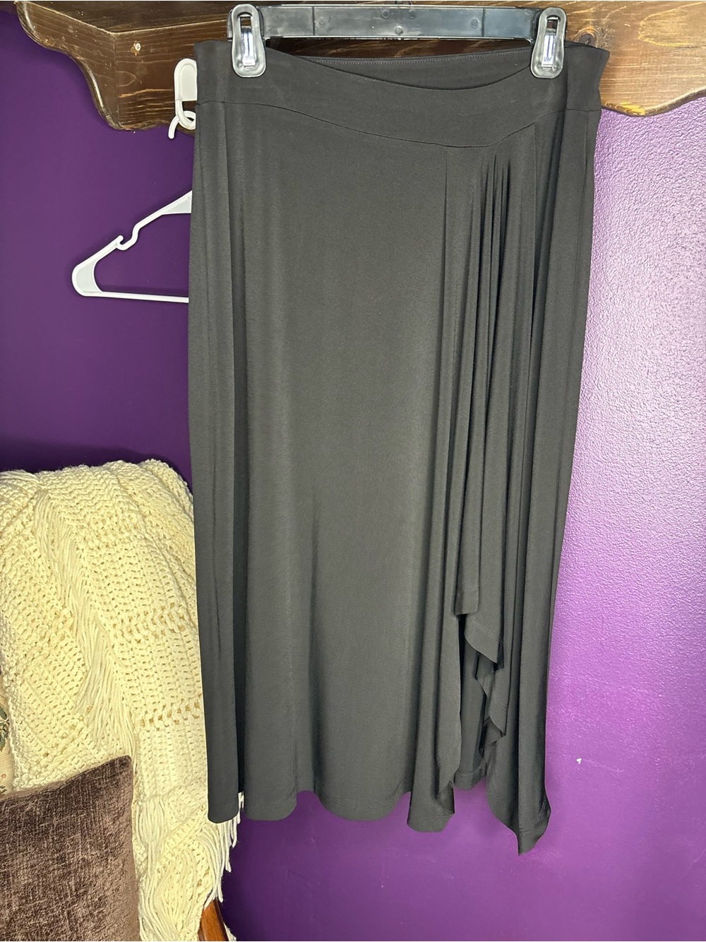 MICHAEL Michael Kors Black Asymmetrical Draped Skirt